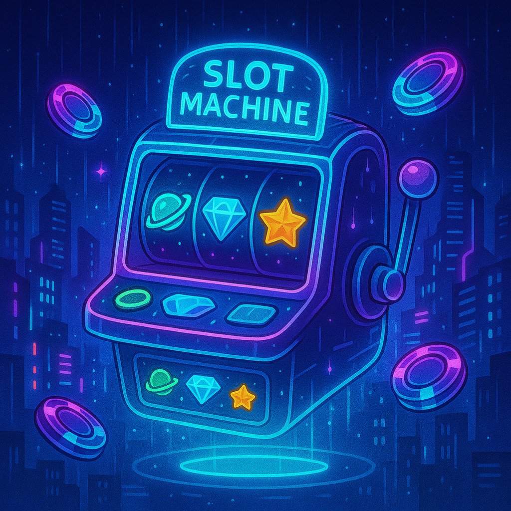 Hình slot online với hiệu ứng ánh sáng neon